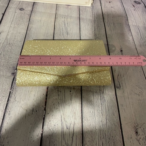 Myloni Gold Sparkling Envelope Clutch New in Box new with tags - Picture 2 of 7